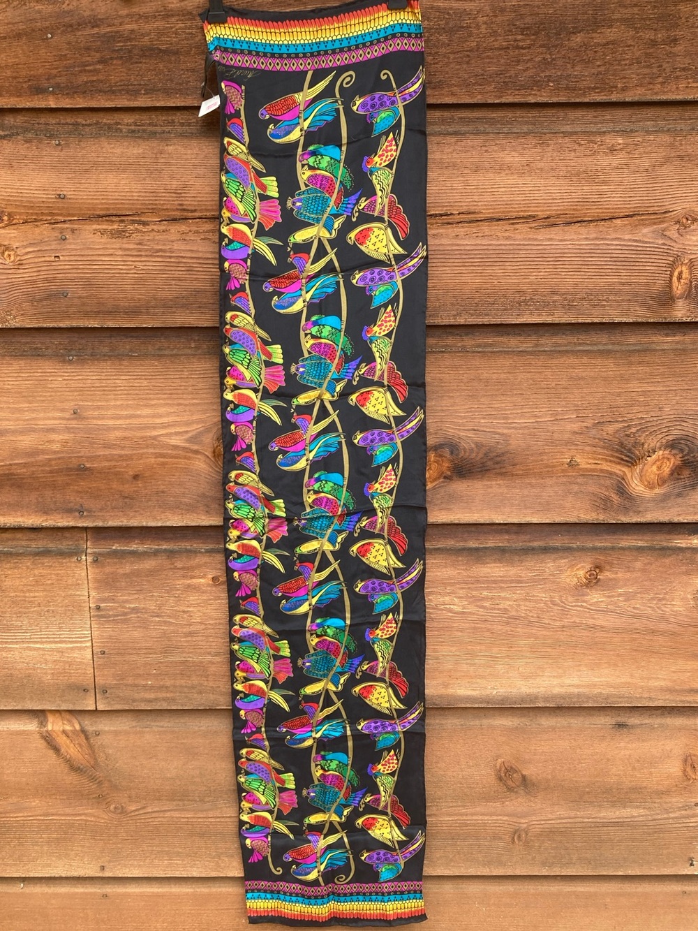 Silk Vintage Laurel Burch Bird Scarf